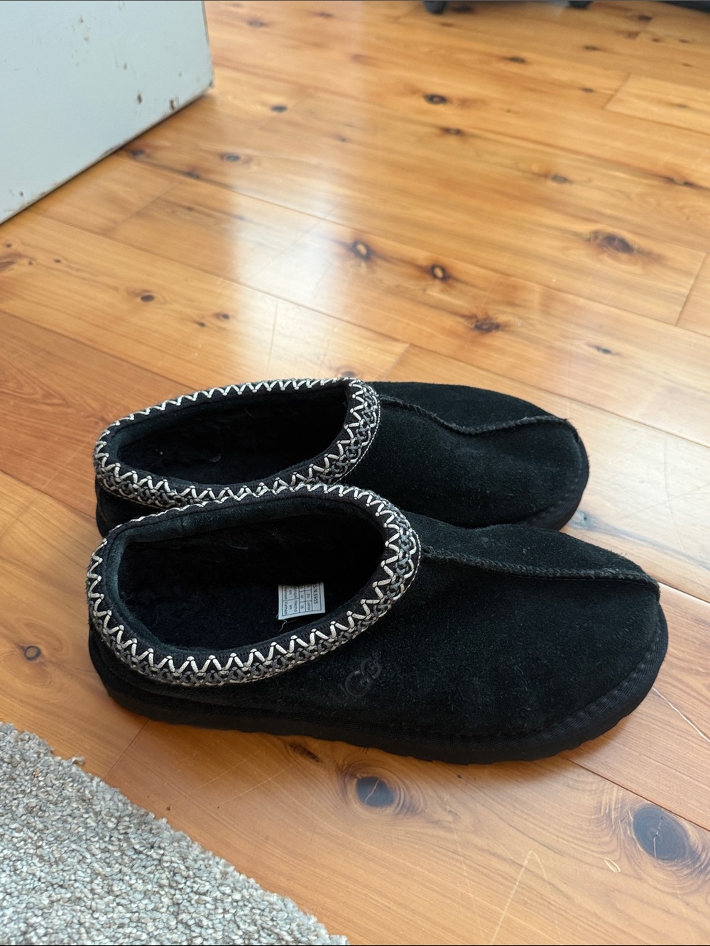 UGG Black Tasman size 9 Suede Slip-On Clog with Contrast Woven Collar - Picture 5 of 16